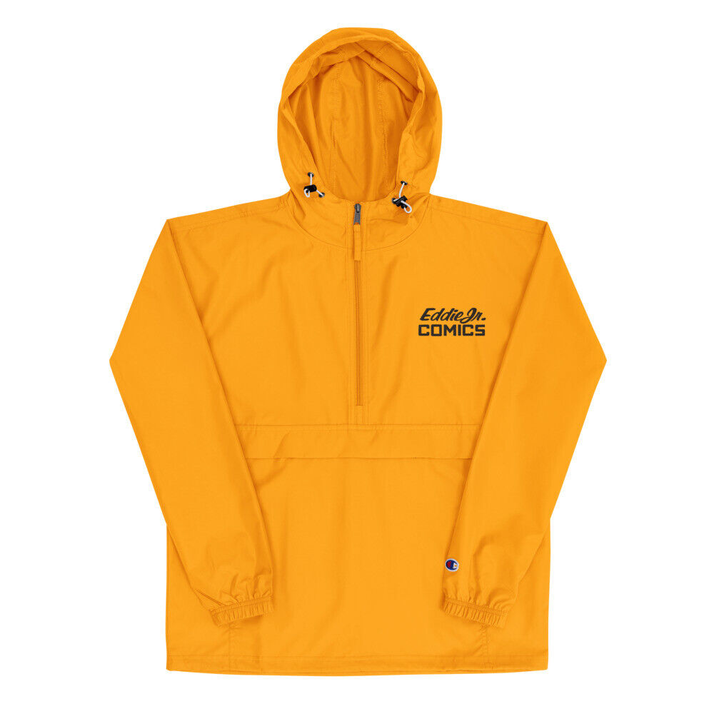 EddieJrComics Gold/Black Embroidered Champion Packable Jacket