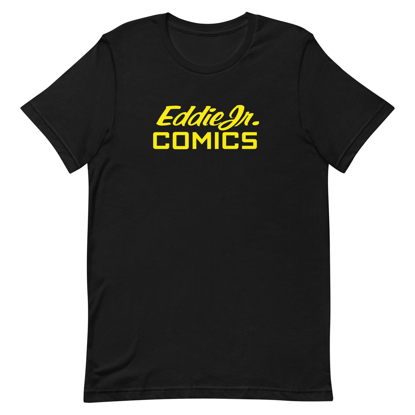 EddieJrComics Black Tee Yellow Logo