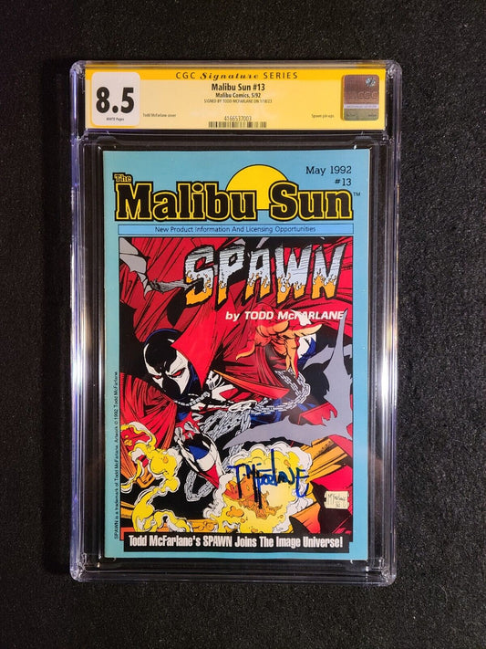 Malibu Sun #13 CGC 8.5 Signed By Todd McFarlane 1992