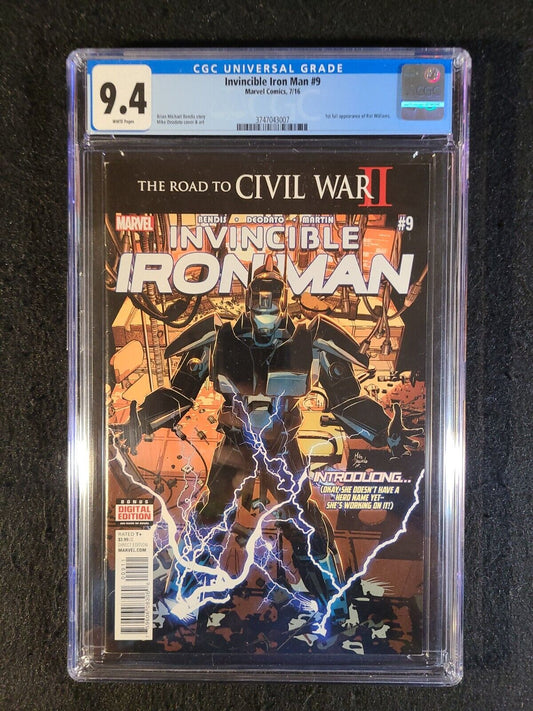 Invincible Iron Man #9 1st print (Marvel 2016) CGC 9.4, 1st app Riri Williams