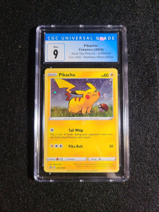 CGC 9 2020 Pokemon Pikachu Black Star Promo Cosmos Holo SWSH039