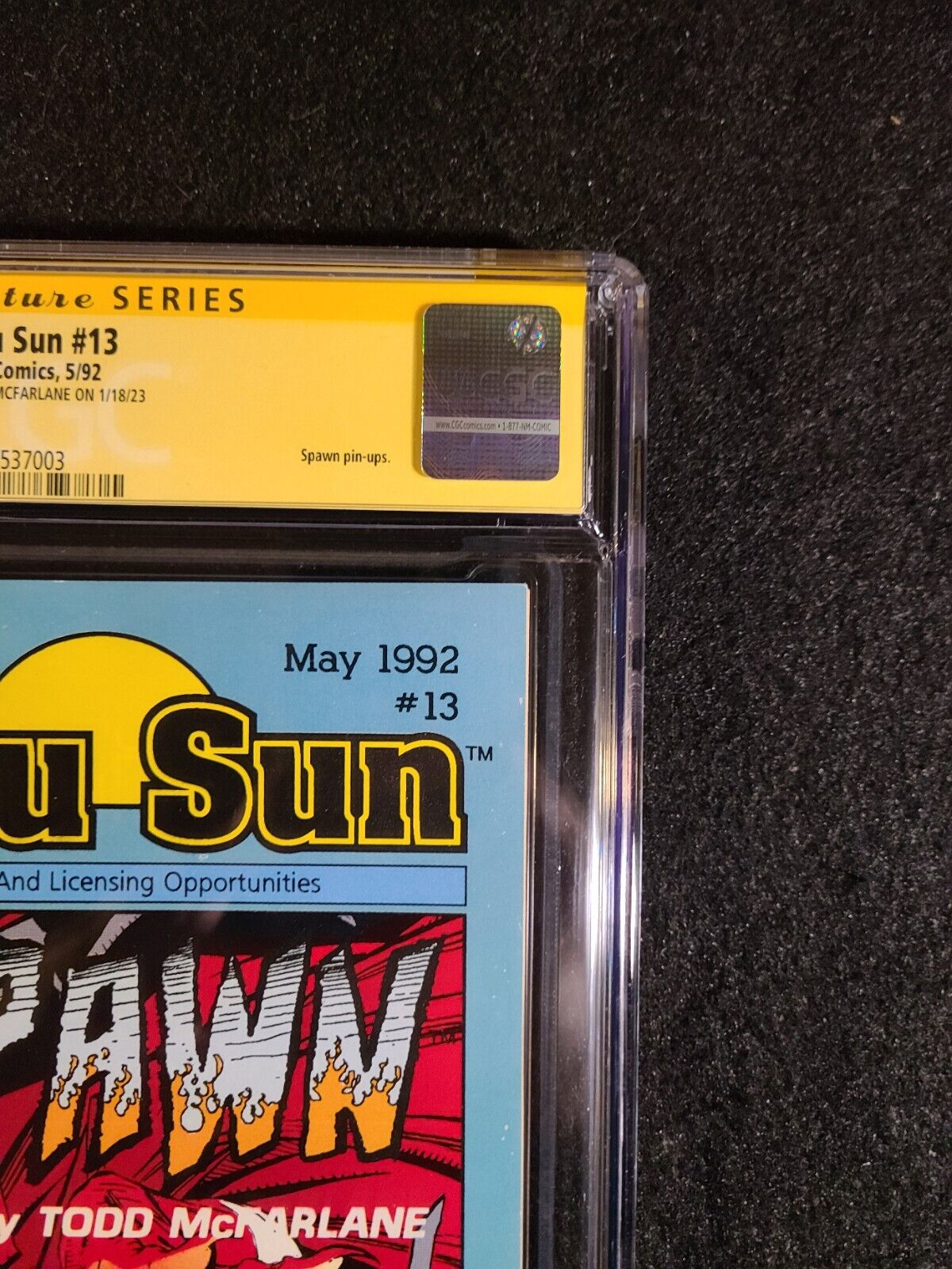 Malibu Sun #13 CGC 8.5 Signed By Todd McFarlane 1992