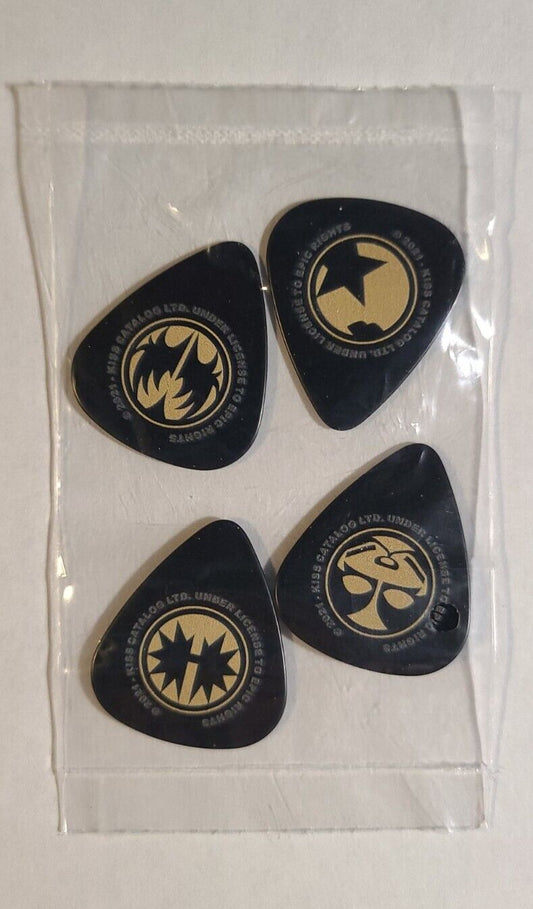 KISS Cold Gin 4 Guitar Pick Set Simmons Ace Criss Stanley 2021 New Sealed Rare