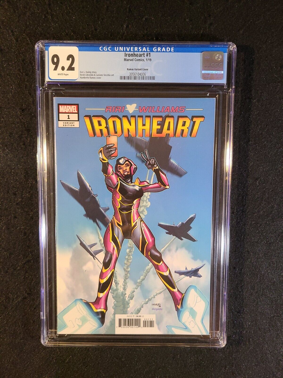 Ironheart #1 CGC 9.2 Selfie Variant Riri Williams Marvel 1/19 Ramos Cover