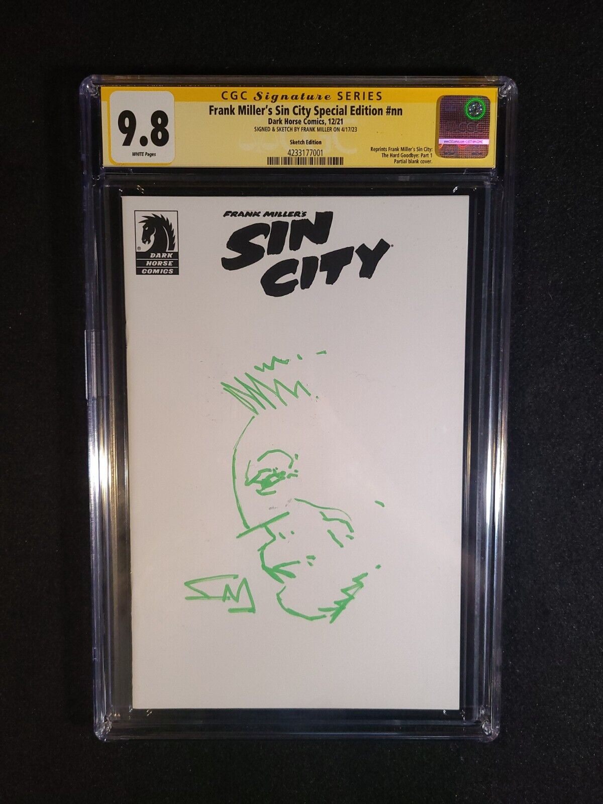 Sin City Special Edition #nn Blank Cover CGC 9.8 Sign & Sketch by Frank Miller