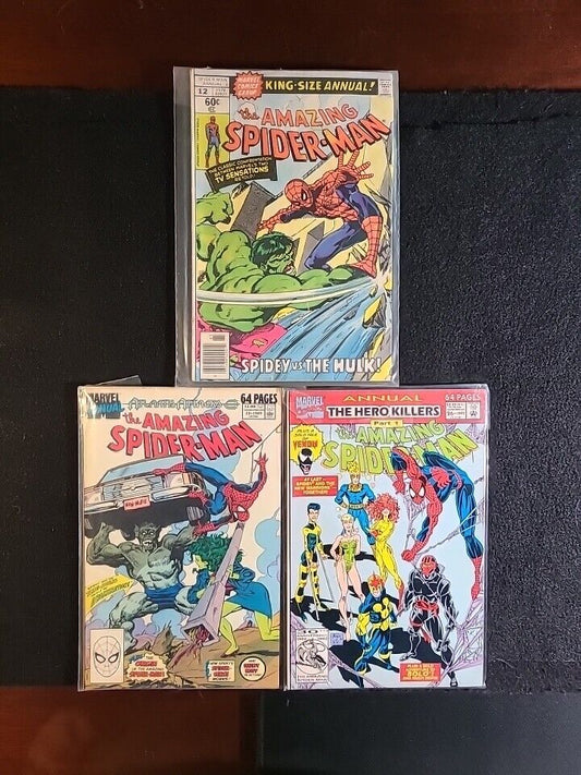 Amazing Spider-Man Annual #12, 23, 26 (1978, 1989, 1992 Marvel Comics) Lot Of 3