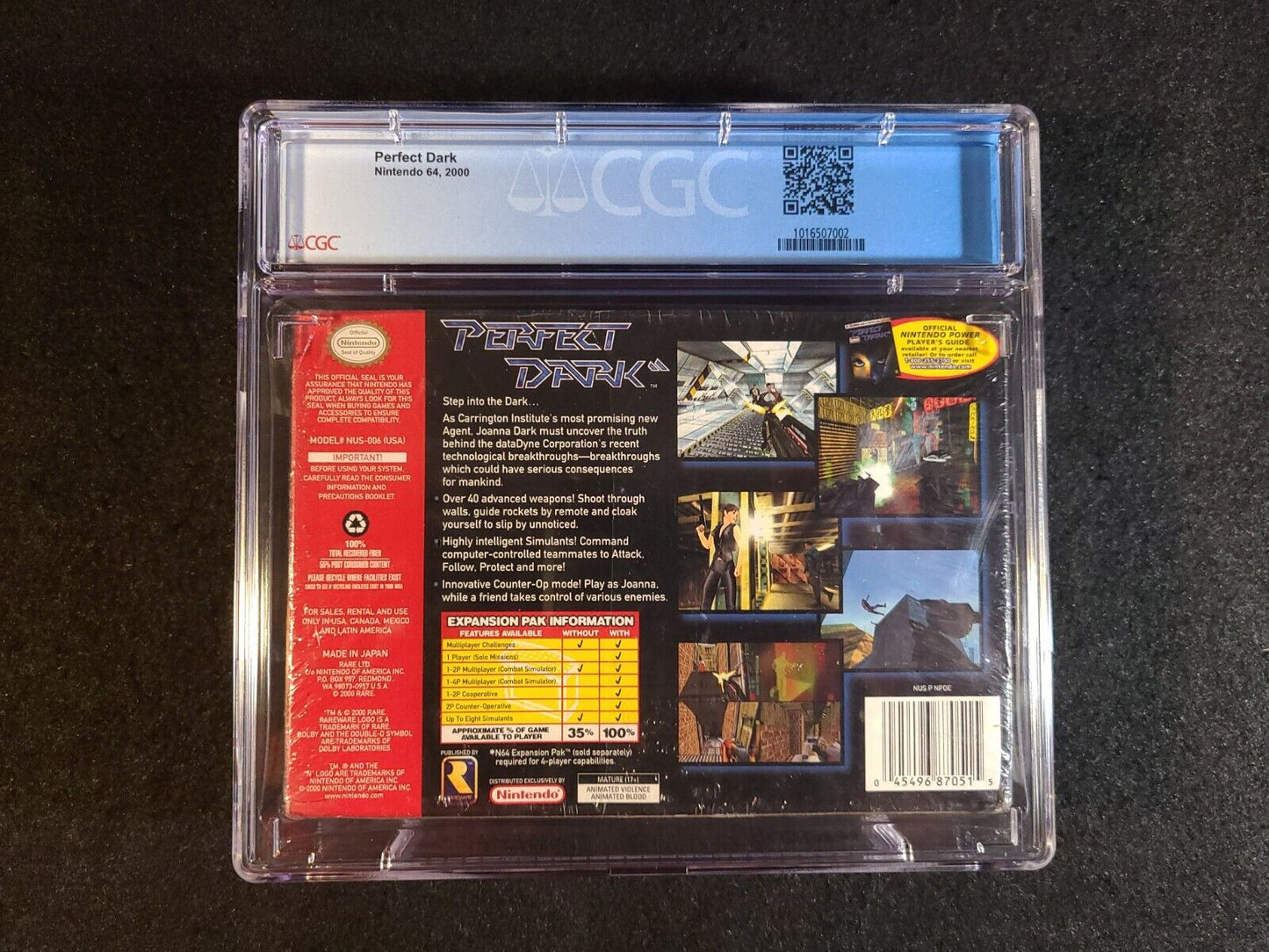 Perfect Dark (Nintendo 64, N64, 2000) CGC Graded 7.0 A Sealed